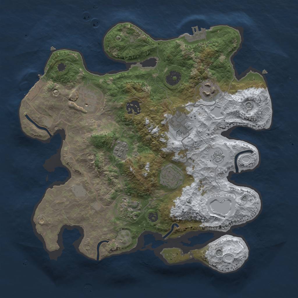 Rust Map: Procedural Map, Size: 3000, Seed: 754854695, 16 Monuments