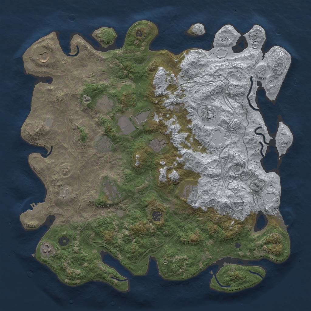 Rust Map: Procedural Map, Size: 4500, Seed: 1002270, 20 Monuments