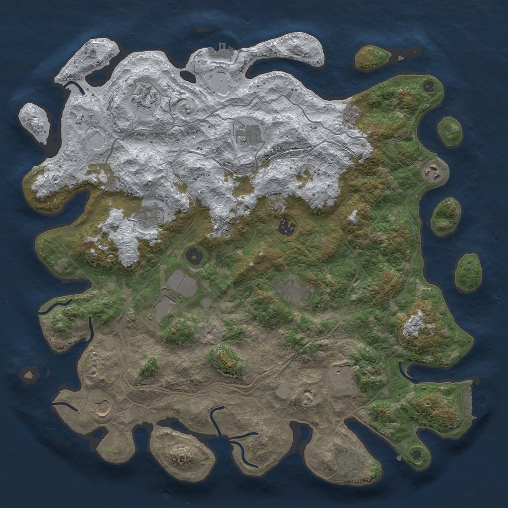 Rust Map: Procedural Map, Size: 4500, Seed: 19956487, 20 Monuments