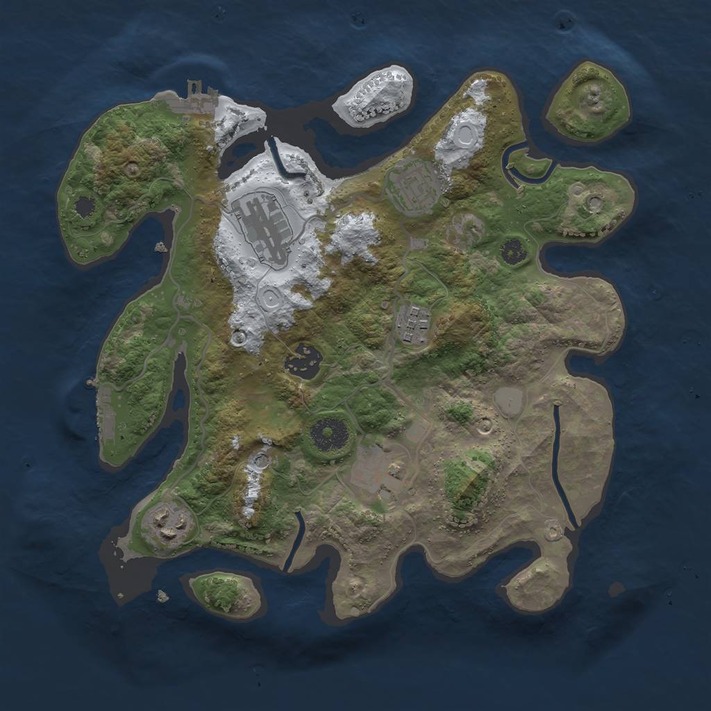 Rust Map: Procedural Map, Size: 3000, Seed: 696942, 14 Monuments