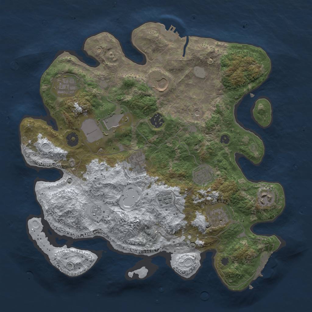 Rust Map: Procedural Map, Size: 3500, Seed: 24884, 18 Monuments