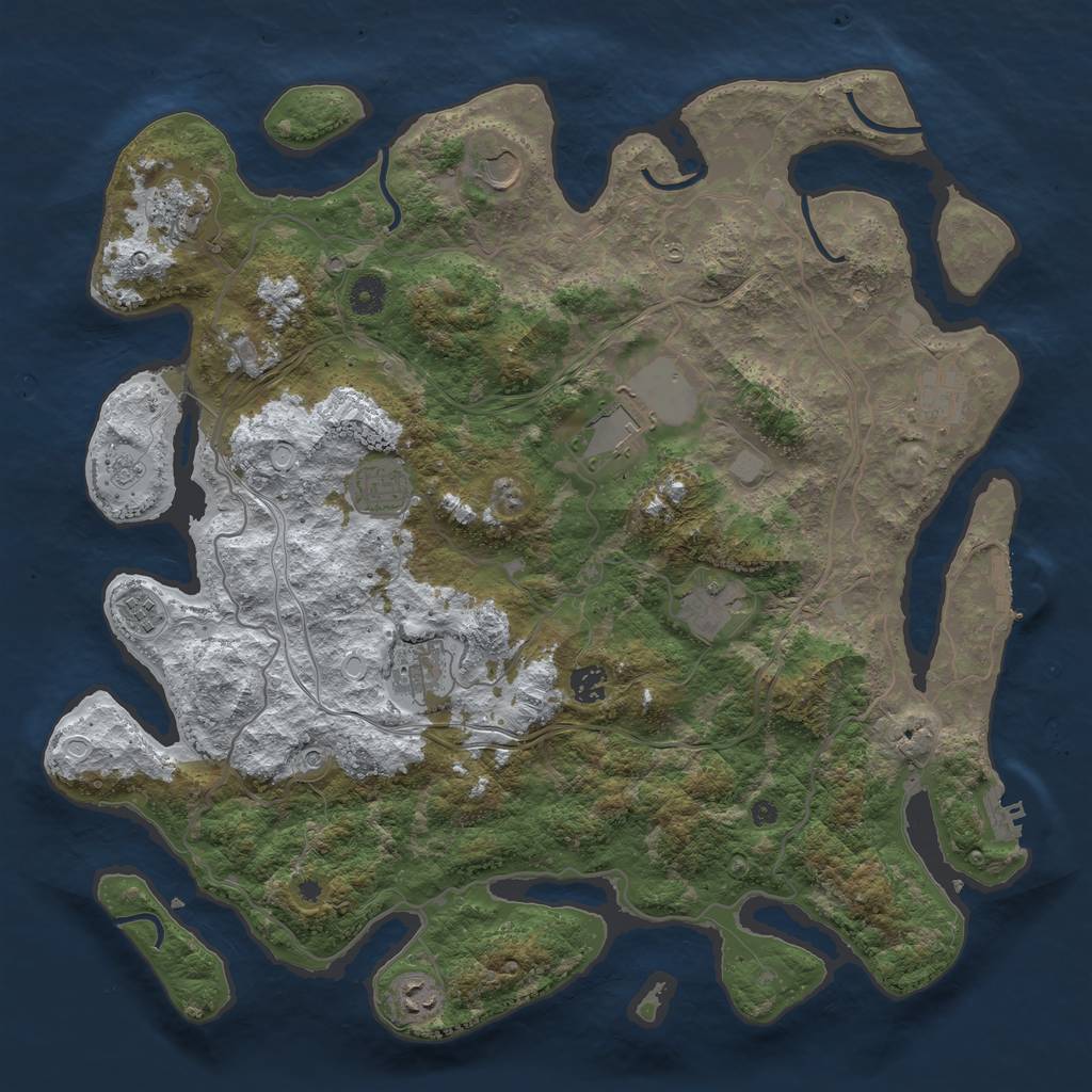 Rust Map: Procedural Map, Size: 4250, Seed: 900851562, 19 Monuments