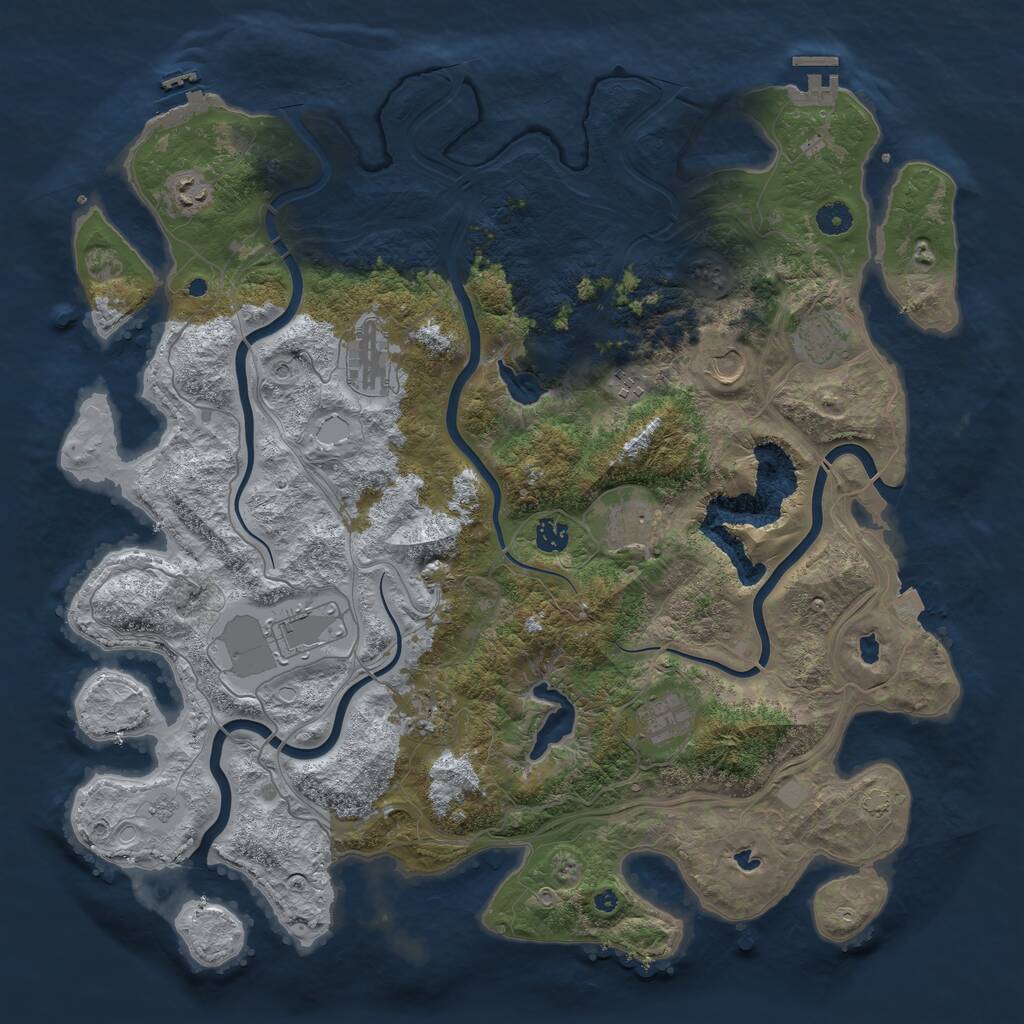 Rust Map: Procedural Map, Size: 4500, Seed: 934408283, 16 Monuments
