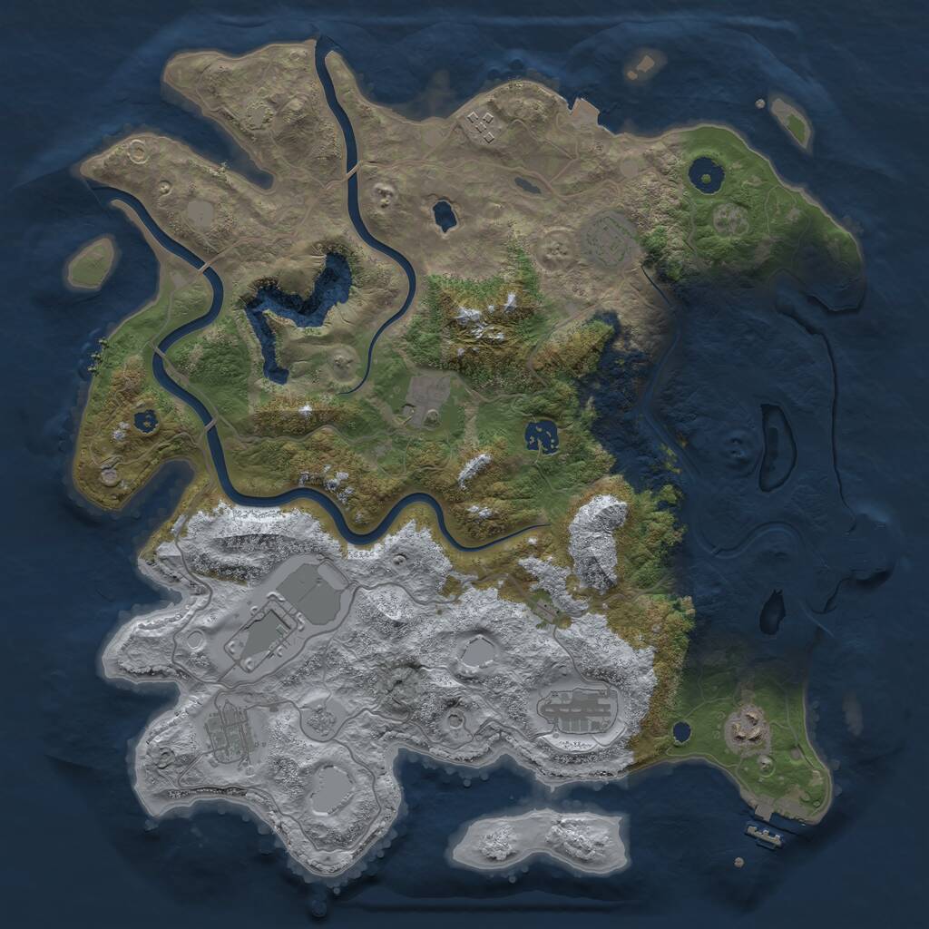 Rust Map: Procedural Map, Size: 4000, Seed: 904867, 14 Monuments