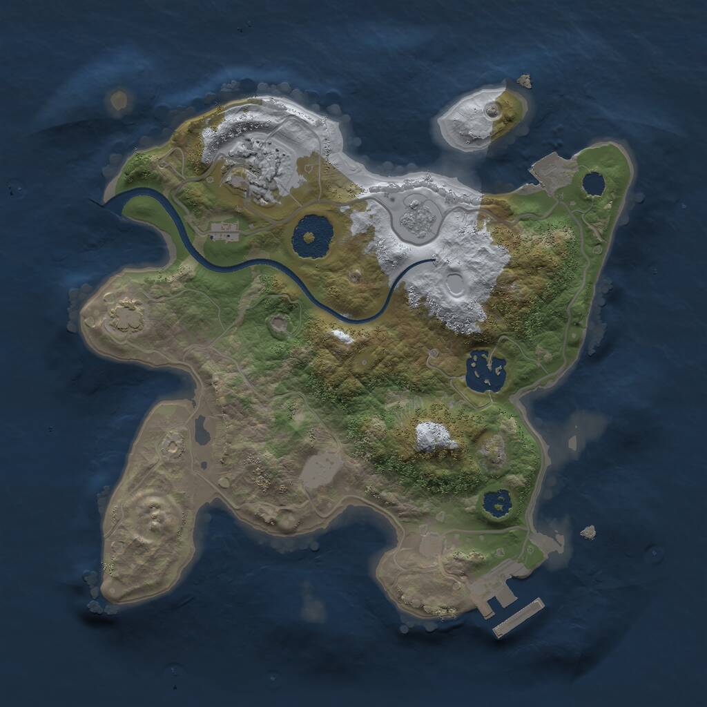 Rust Map: Procedural Map, Size: 2500, Seed: 25743, 6 Monuments