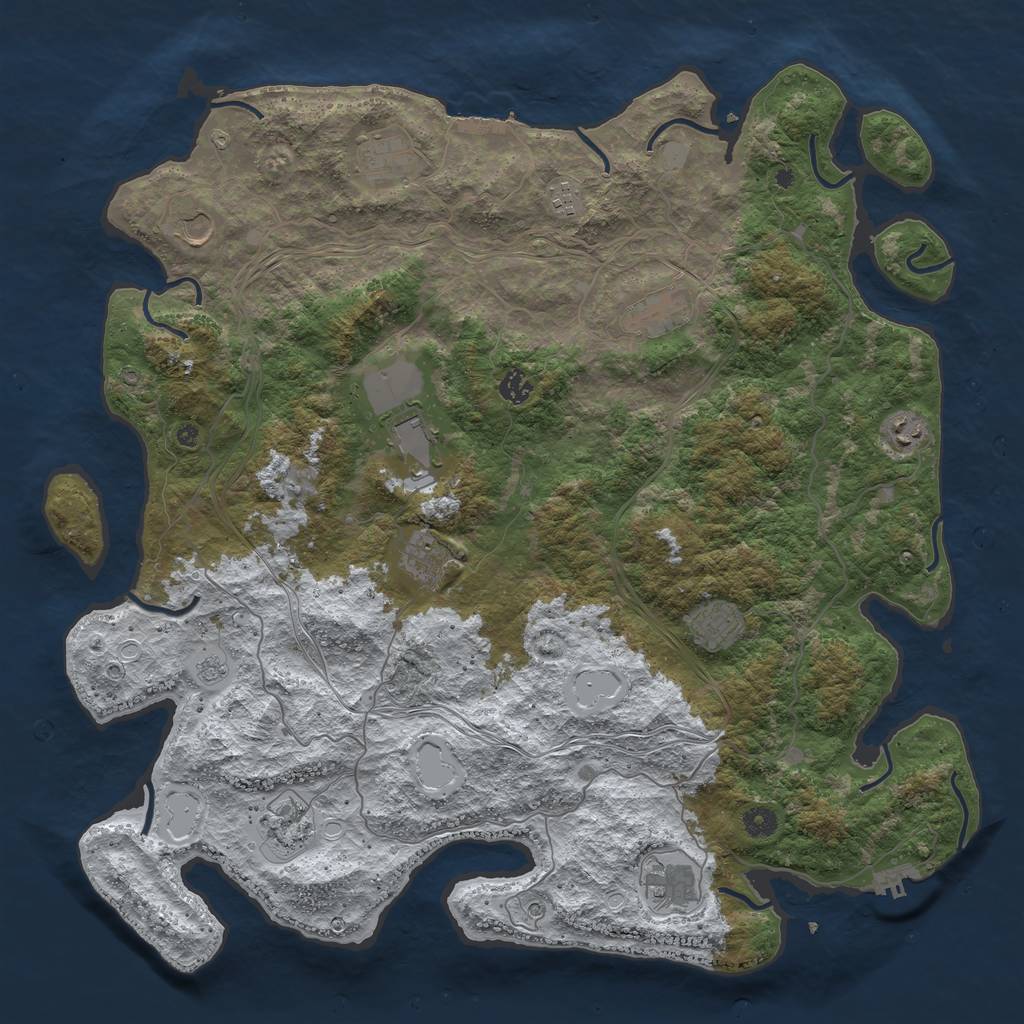 Rust Map: Procedural Map, Size: 4650, Seed: 2147483647, 20 Monuments