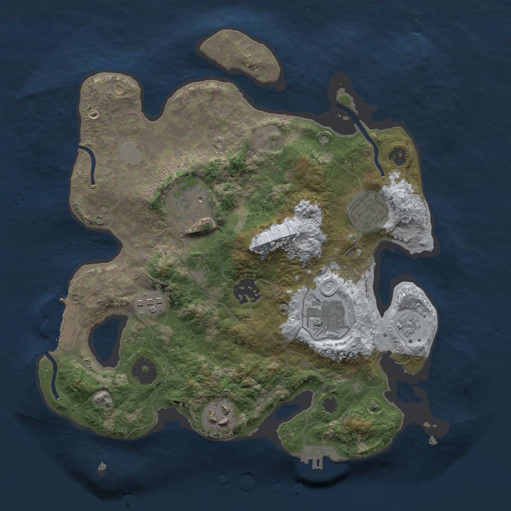 Rust Map: Procedural Map, Size: 3000, Seed: 1511410955, 14 Monuments