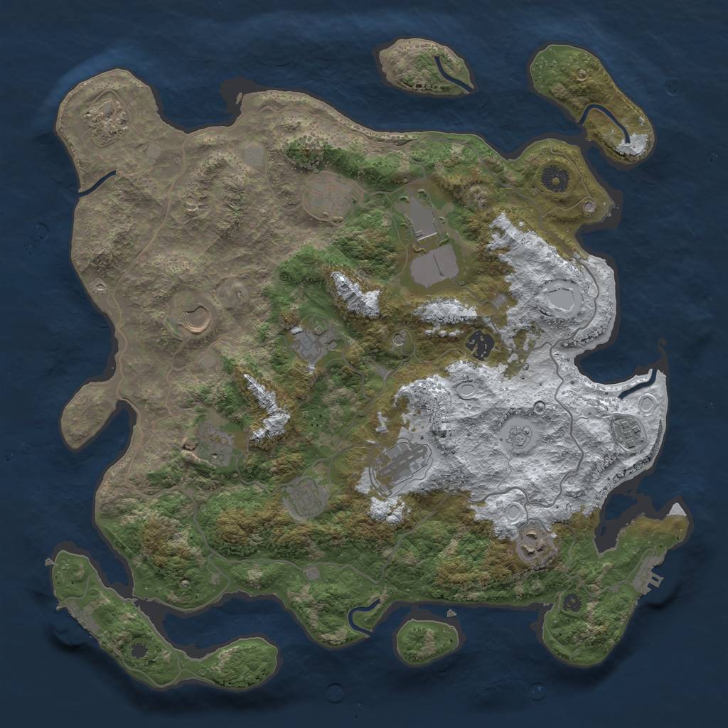 Rust Map: Procedural Map, Size: 4000, Seed: 2088257885, 20 Monuments