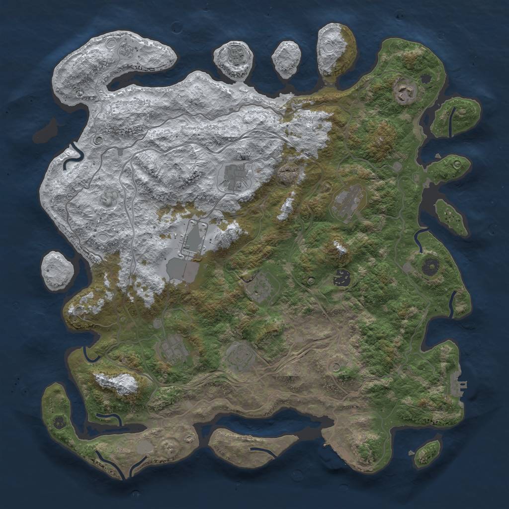 Rust Map: Procedural Map, Size: 4300, Seed: 1859350811, 18 Monuments