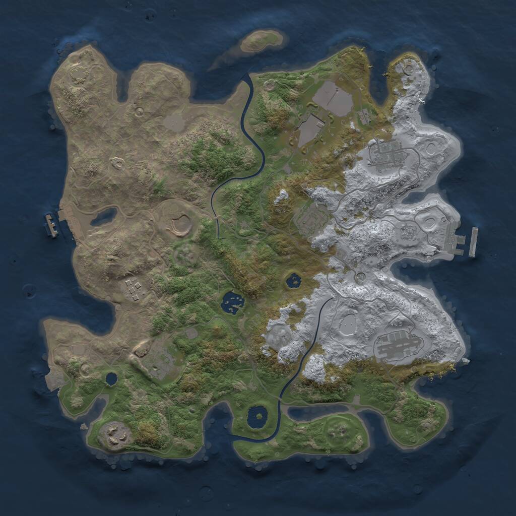 Rust Map: Procedural Map, Size: 3500, Seed: 13312, 15 Monuments