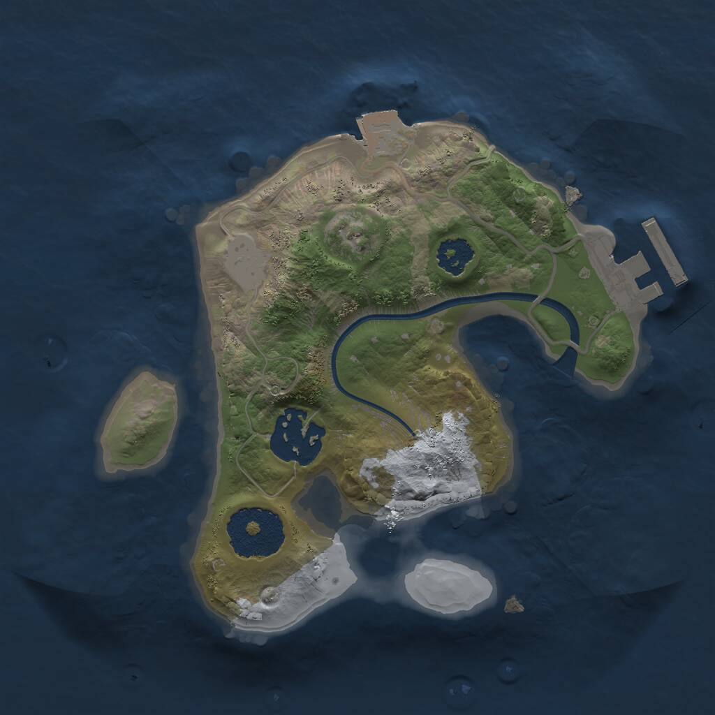 Rust Map: Procedural Map, Size: 2000, Seed: 675880557, 3 Monuments