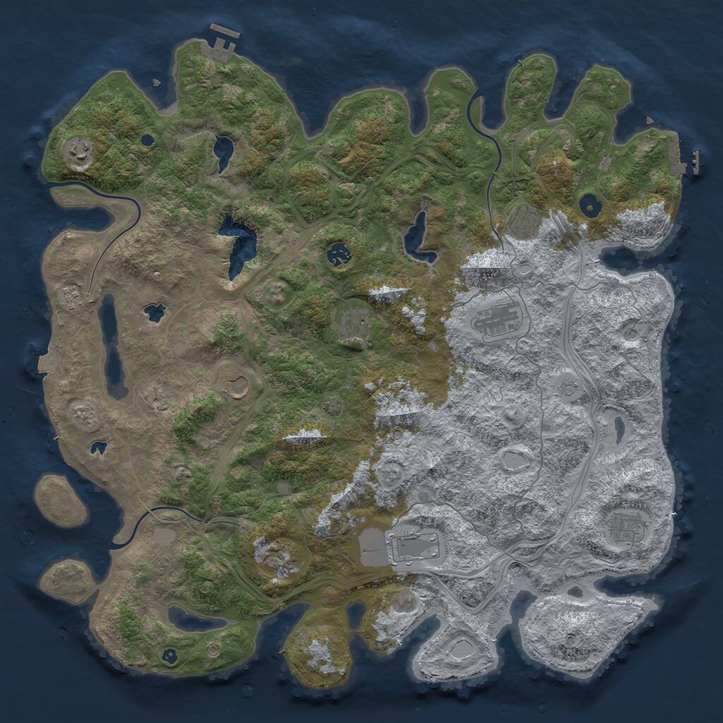 Rust Map: Procedural Map, Size: 4800, Seed: 81320723, 16 Monuments