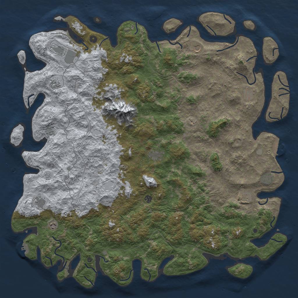 Rust Map: Procedural Map, Size: 6000, Seed: 21474345, 20 Monuments