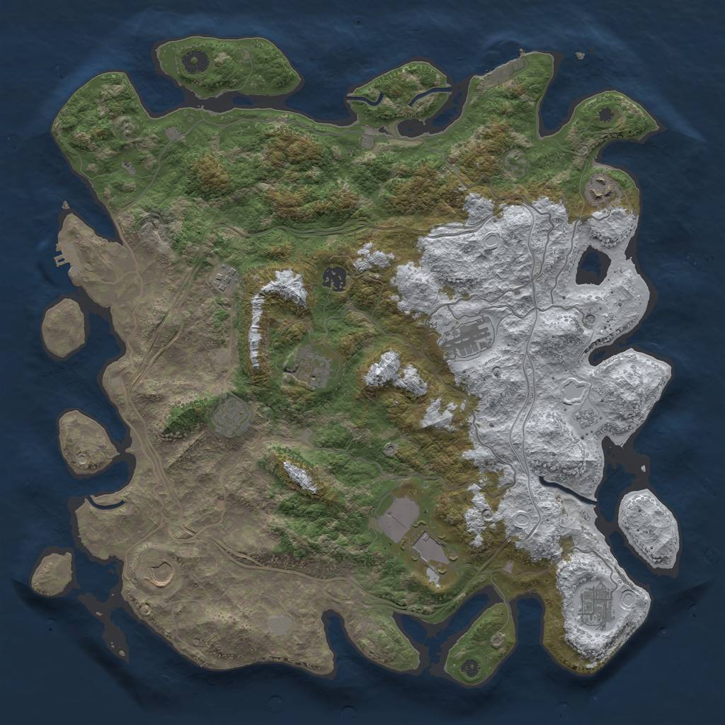 Rust Map: Procedural Map, Size: 4350, Seed: 19819981, 18 Monuments