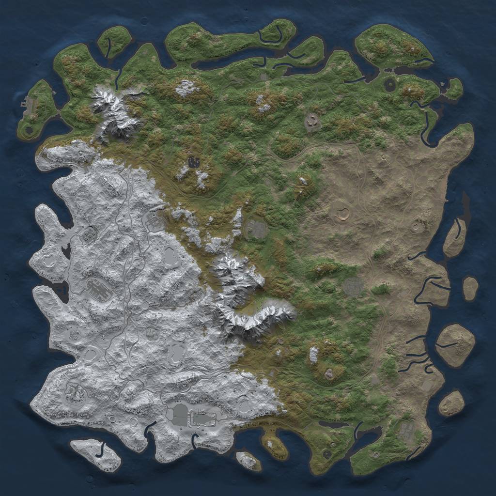Rust Map: Procedural Map, Size: 6000, Seed: 30120, 20 Monuments