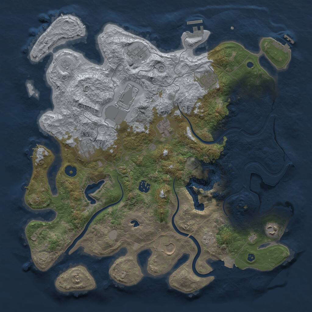 Rust Map: Procedural Map, Size: 4000, Seed: 28141, 15 Monuments