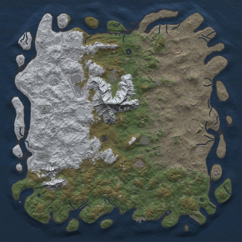 Rust Map: Procedural Map, Size: 6000, Seed: 256, 20 Monuments