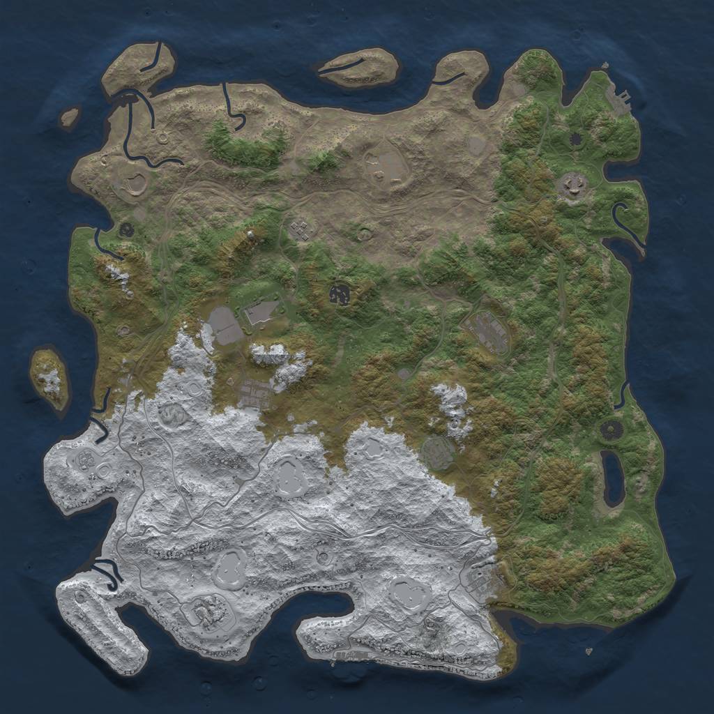 Rust Map: Procedural Map, Size: 4899, Seed: 2147483647, 20 Monuments