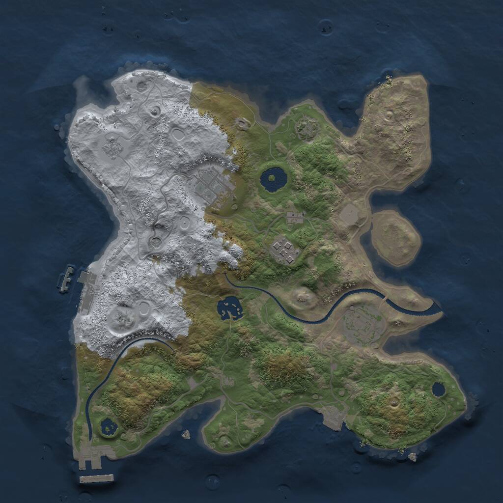 Rust Map: Procedural Map, Size: 3000, Seed: 20130, 10 Monuments