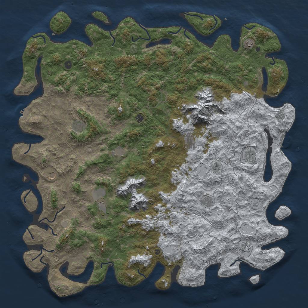 Rust Map: Procedural Map, Size: 5900, Seed: 362027046, 20 Monuments