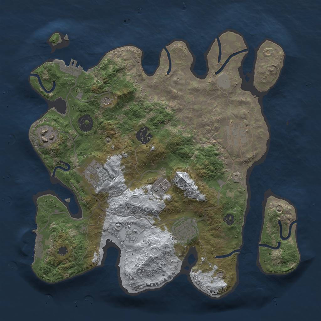 Rust Map: Procedural Map, Size: 3000, Seed: 1132072541, 15 Monuments