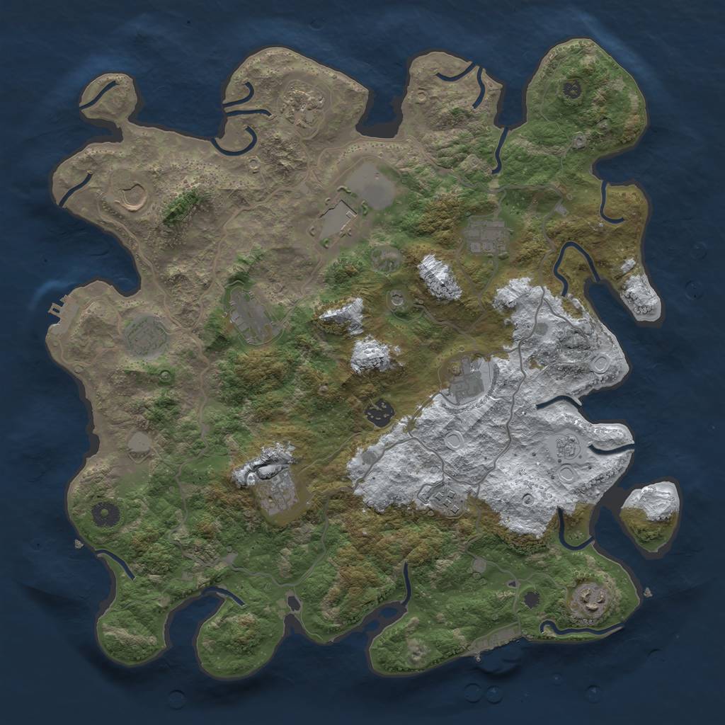 Rust Map: Procedural Map, Size: 4000, Seed: 1528937727, 20 Monuments