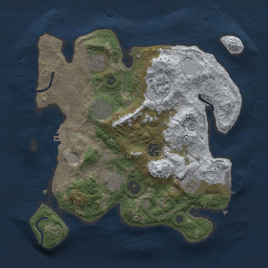 Rust Map: Procedural Map, Size: 3000, Seed: 6673, 15 Monuments