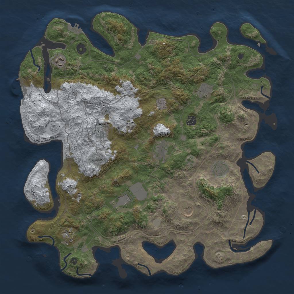 Rust Map: Procedural Map, Size: 4300, Seed: 709142203, 19 Monuments