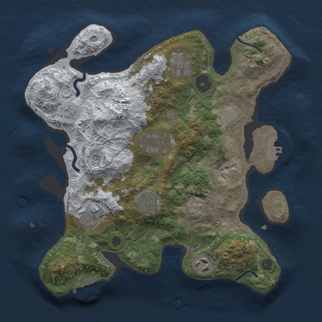 Rust Map: Procedural Map, Size: 3000, Seed: 123963, 15 Monuments