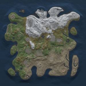 Thumbnail Rust Map: Procedural Map, Size: 3501, Seed: 1, 19 Monuments