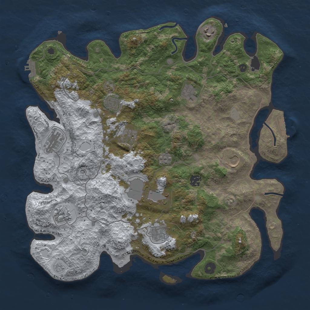 Rust Map: Procedural Map, Size: 4000, Seed: 99744, 20 Monuments