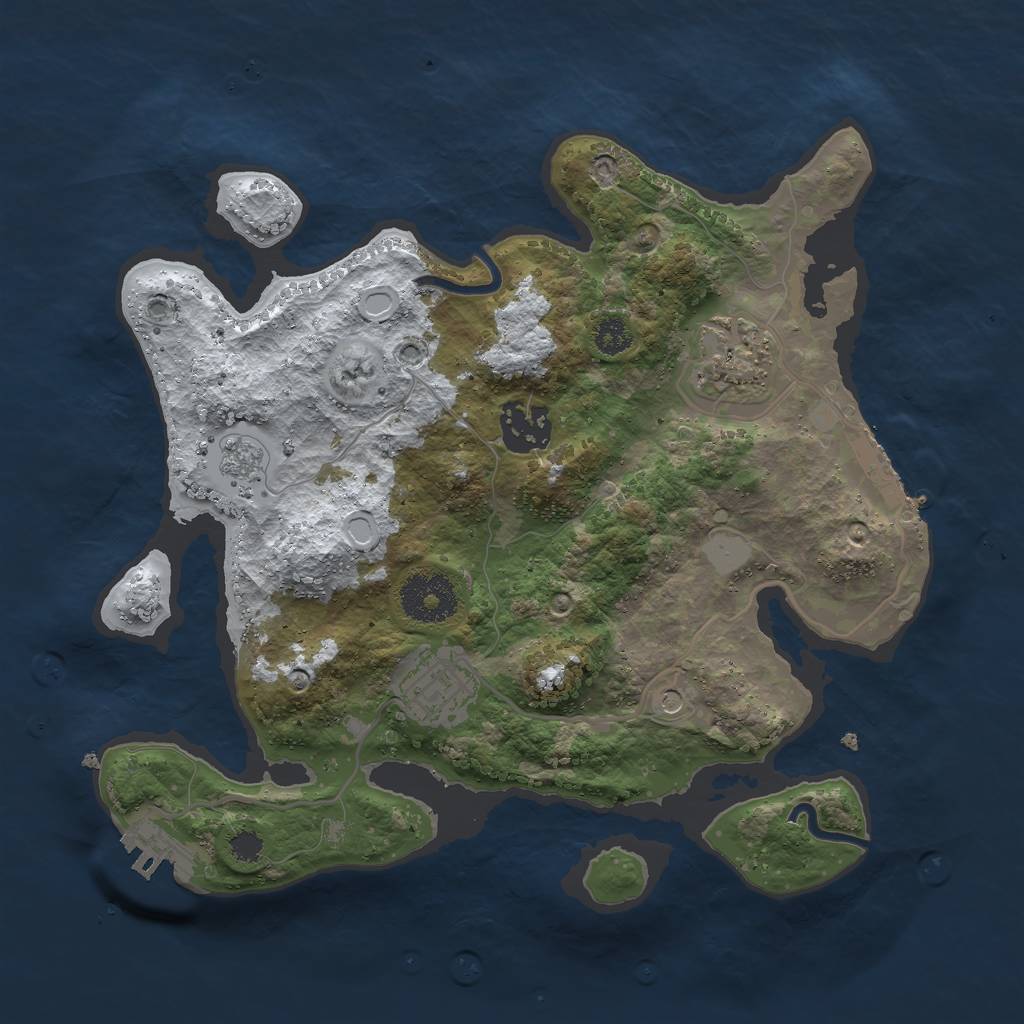 Rust Map: Procedural Map, Size: 2850, Seed: 13832, 12 Monuments