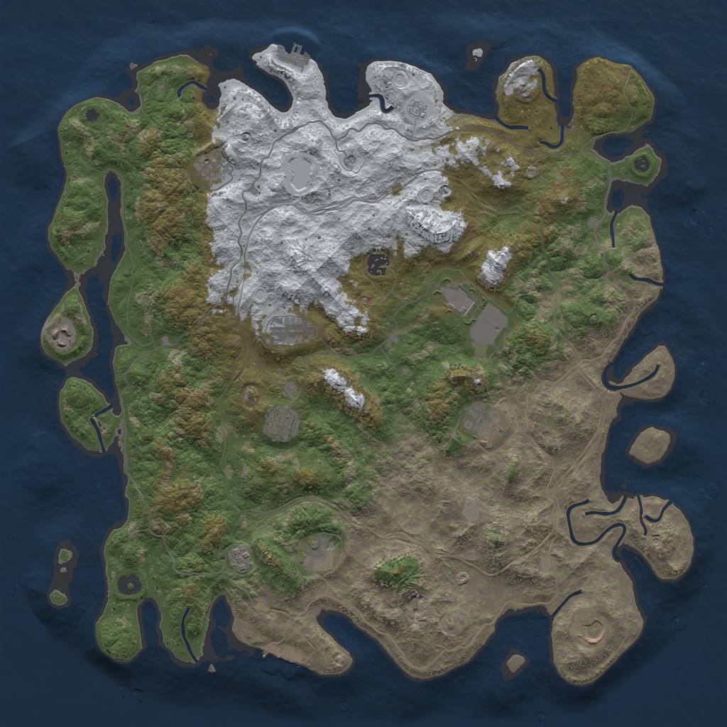 Rust Map: Procedural Map, Size: 4800, Seed: 81264300, 19 Monuments