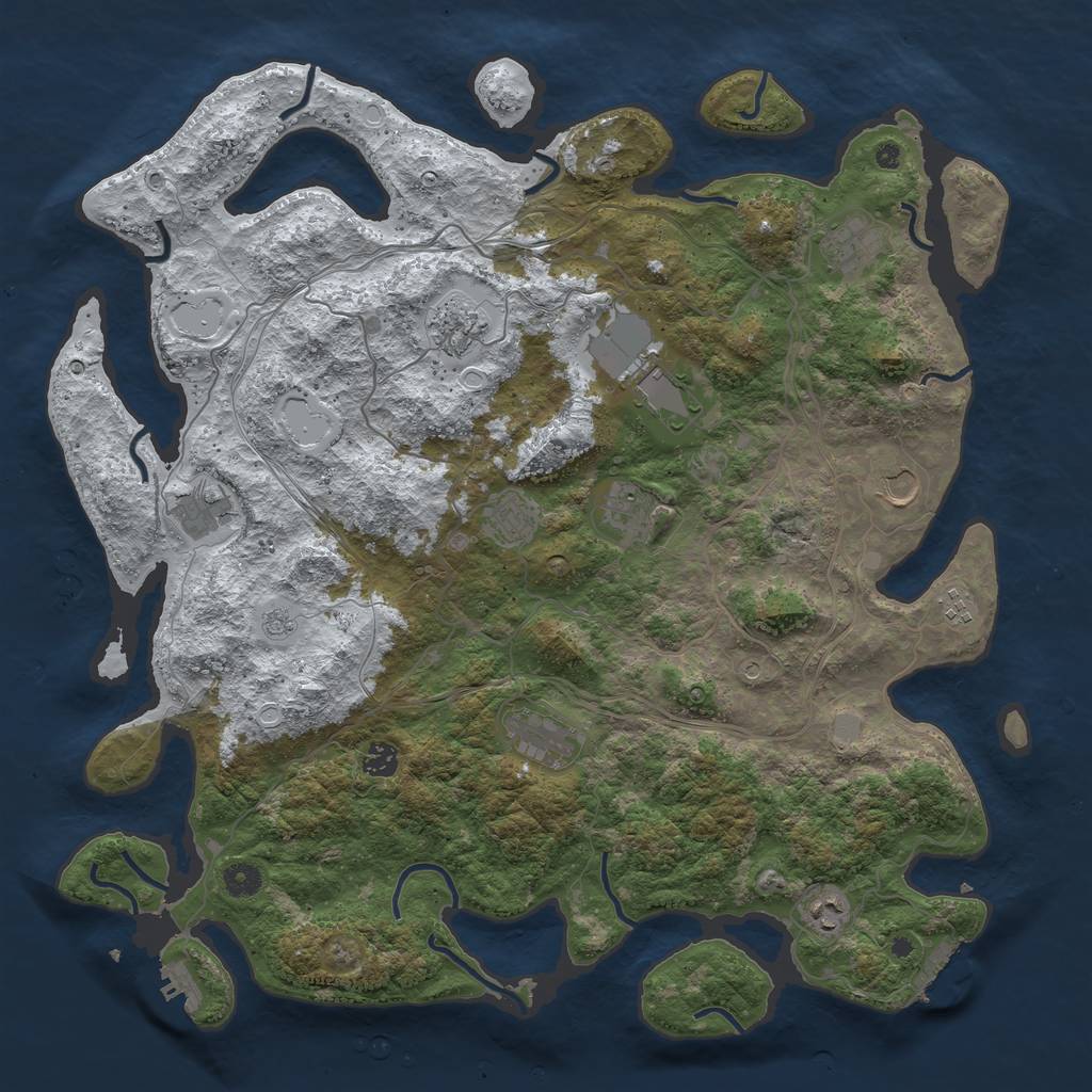 Rust Map: Procedural Map, Size: 4500, Seed: 1481892387, 20 Monuments