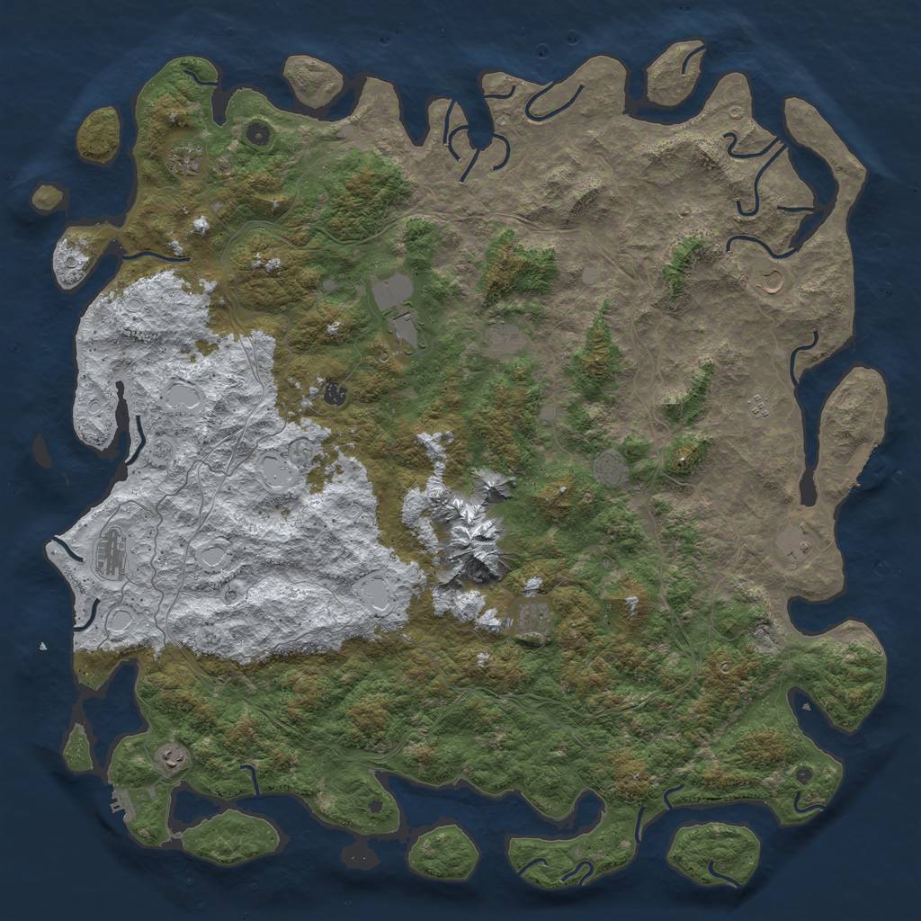 Rust Map: Procedural Map, Size: 6000, Seed: 1234486, 20 Monuments