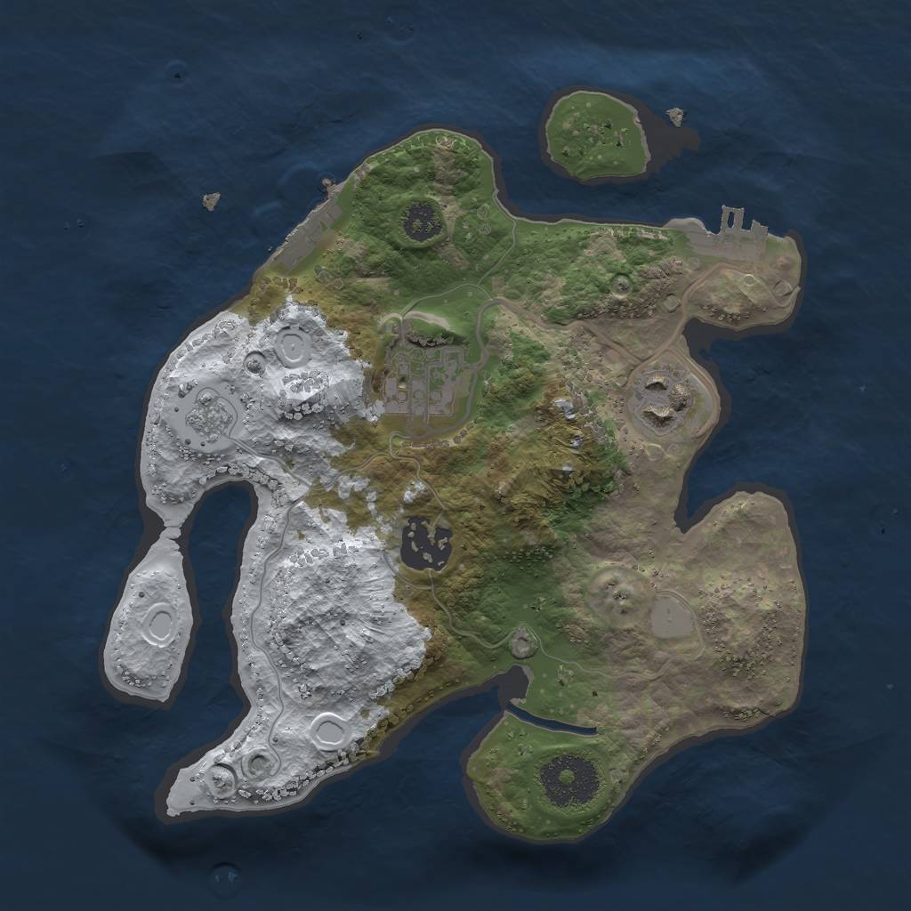 Rust Map: Procedural Map, Size: 2501, Seed: 124215151, 11 Monuments
