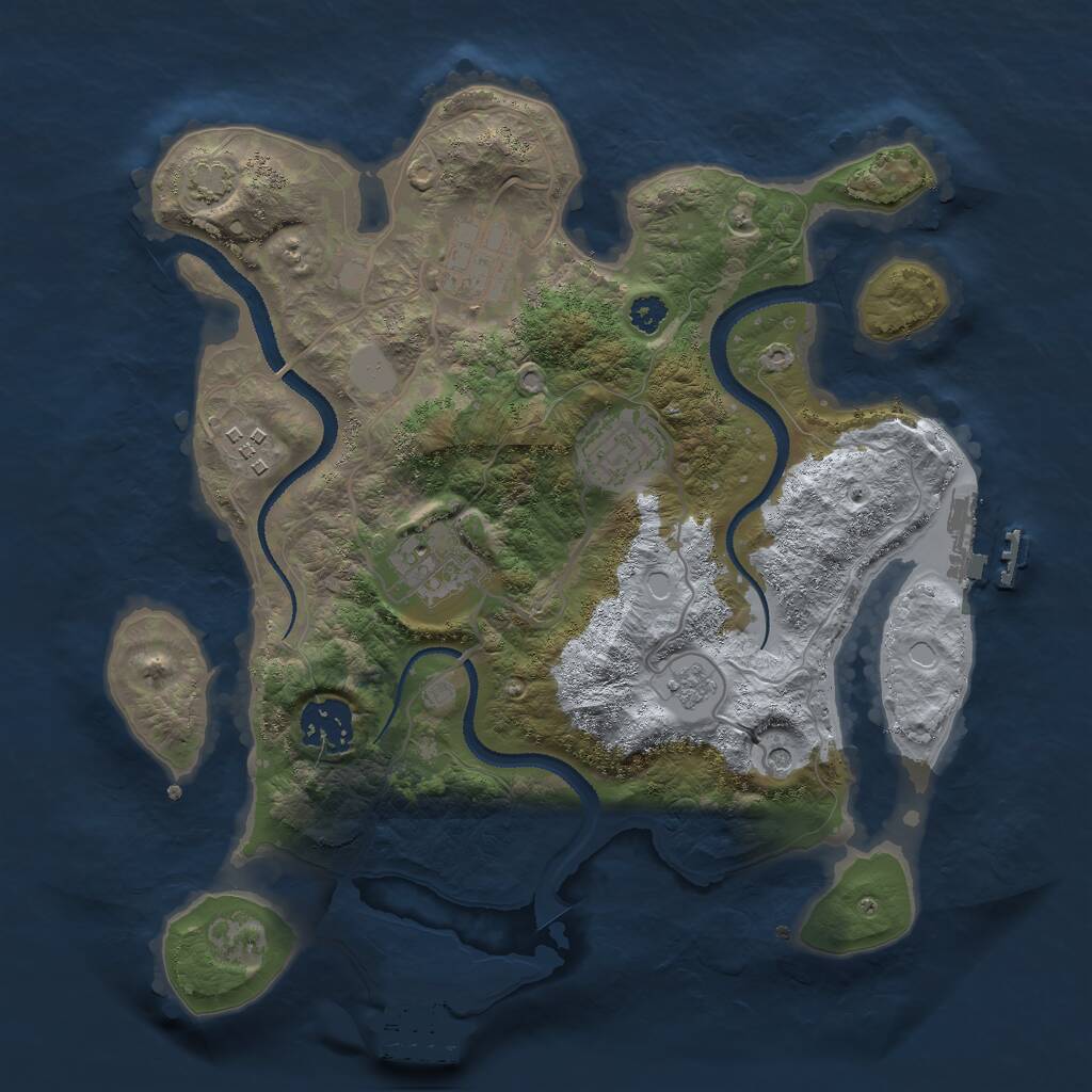 Rust Map: Procedural Map, Size: 3000, Seed: 475921772, 11 Monuments