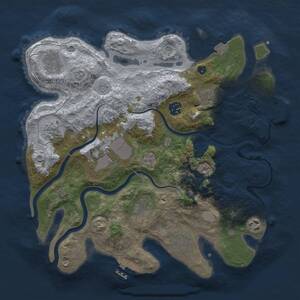 Thumbnail Rust Map: Procedural Map, Size: 3500, Seed: 1153494256, 15 Monuments