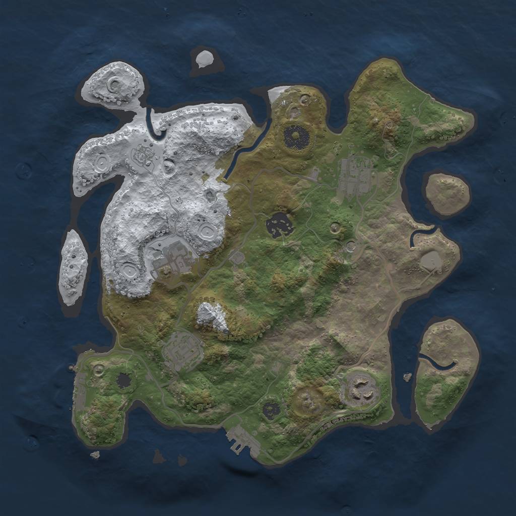Rust Map: Procedural Map, Size: 3000, Seed: 27575, 14 Monuments