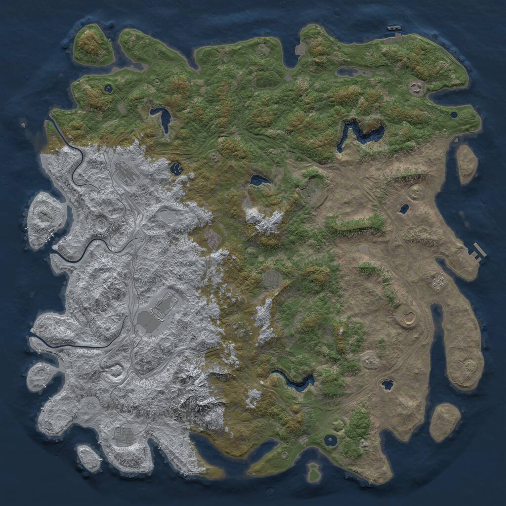 Rust Map: Procedural Map, Size: 6000, Seed: 544, 17 Monuments