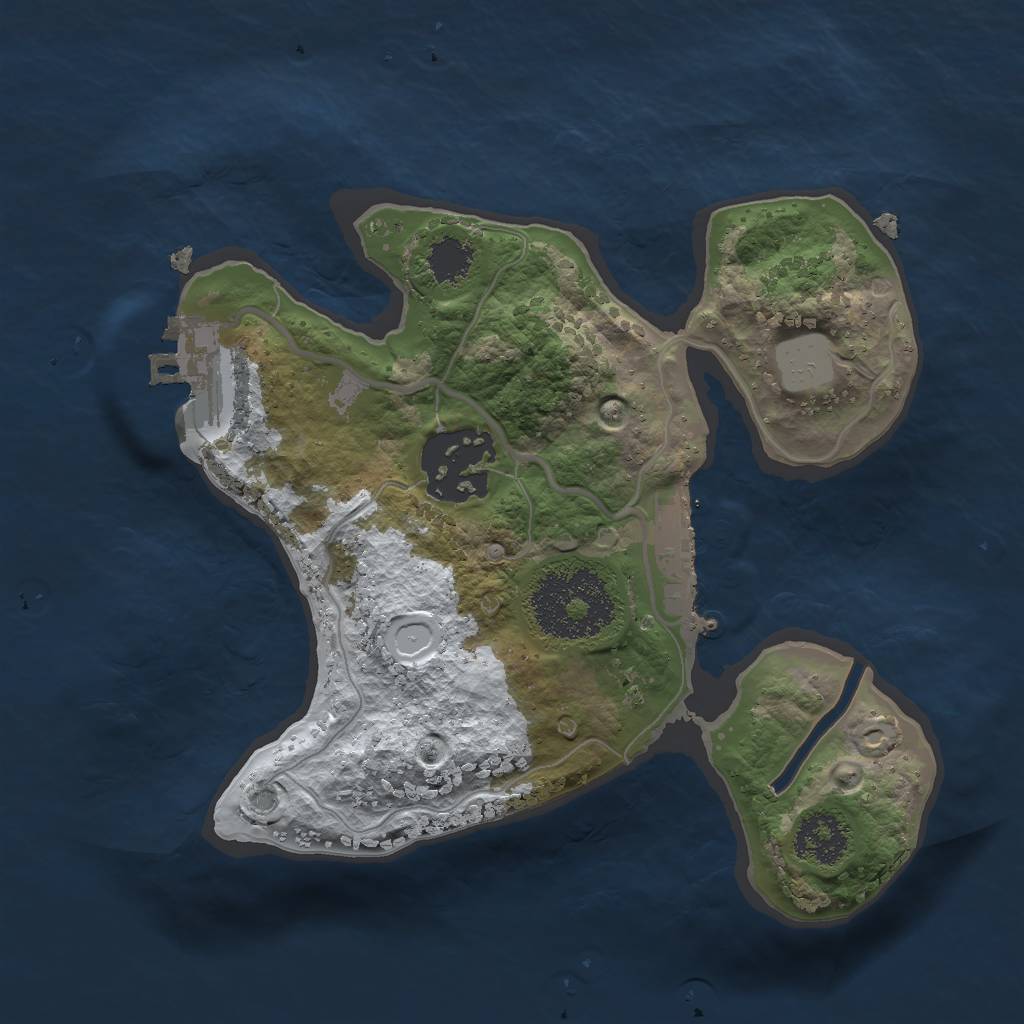 Rust Map: Procedural Map, Size: 2000, Seed: 1661, 8 Monuments