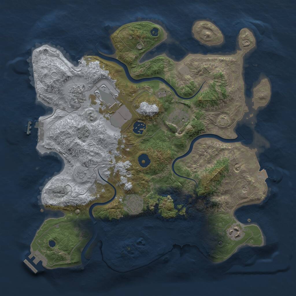 Rust Map: Procedural Map, Size: 3500, Seed: 813549809, 13 Monuments