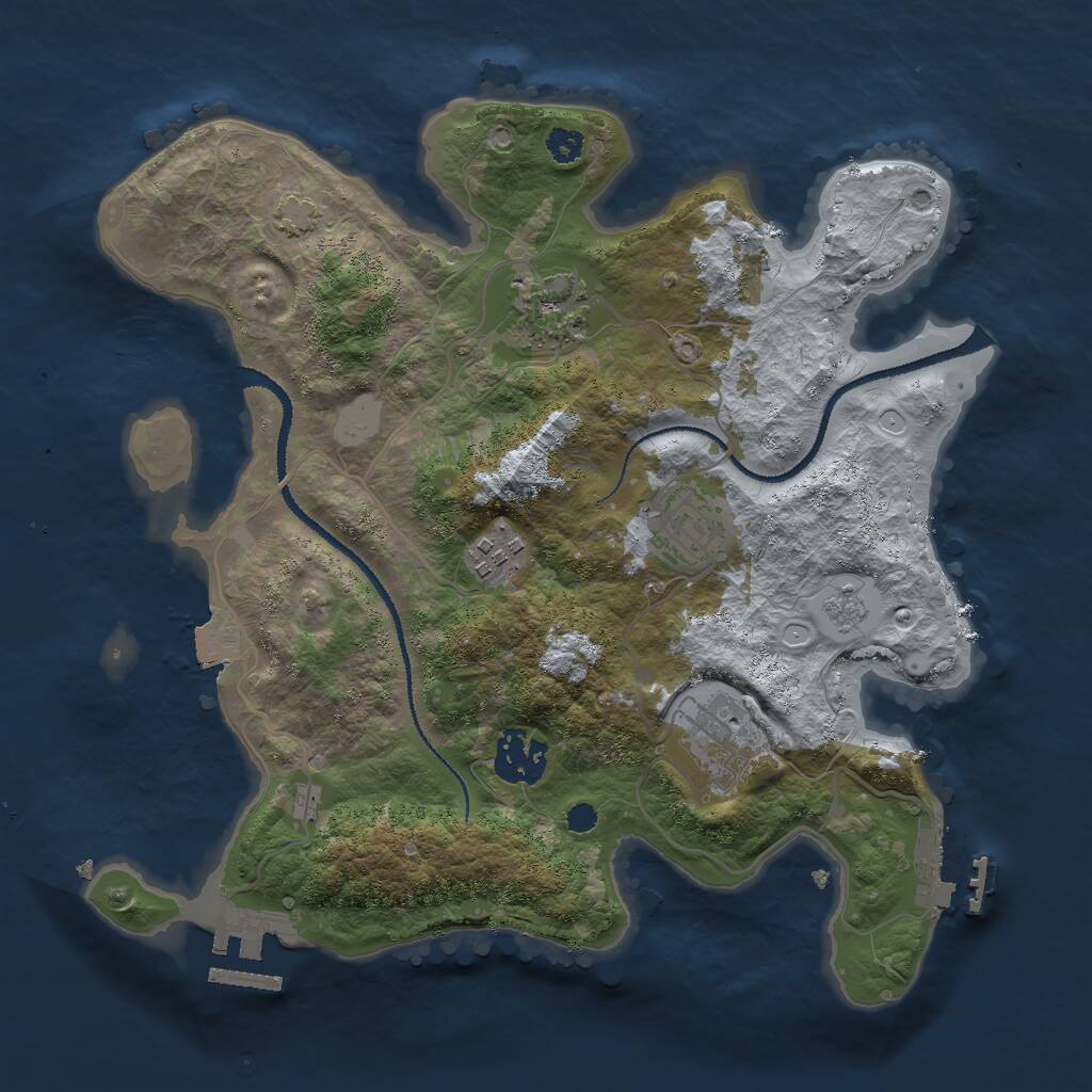 Rust Map: Procedural Map, Size: 3000, Seed: 39099513, 10 Monuments