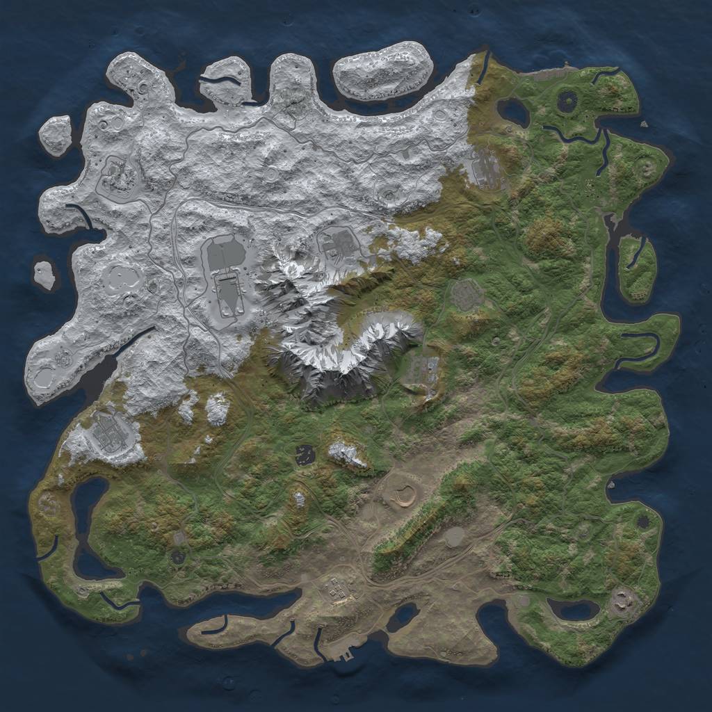 Rust Map: Procedural Map, Size: 5000, Seed: 53409, 20 Monuments