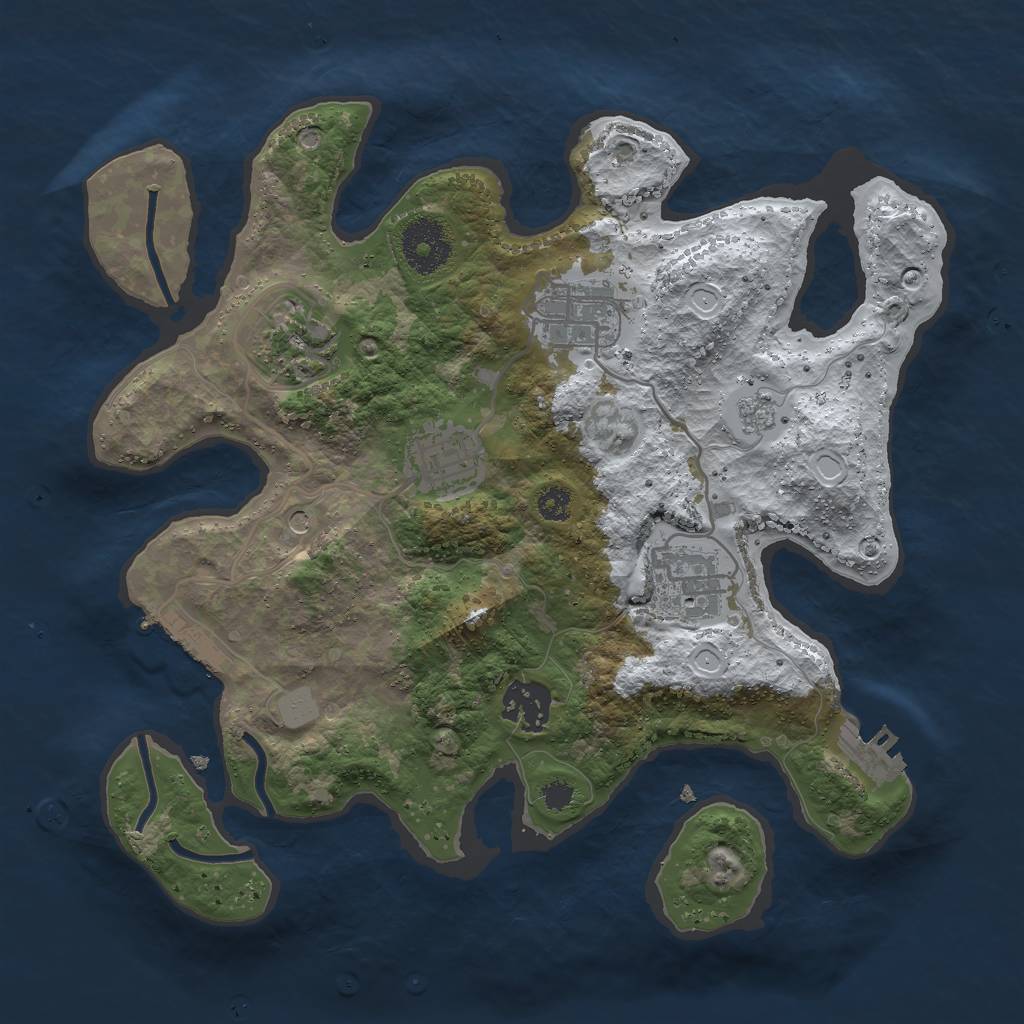 Rust Map: Procedural Map, Size: 3000, Seed: 65043310, 14 Monuments