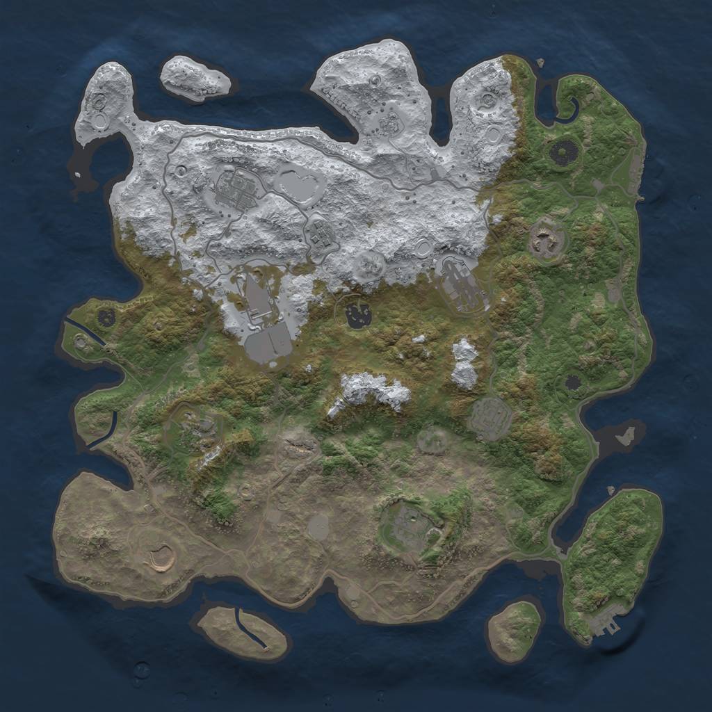 Rust Map: Procedural Map, Size: 4000, Seed: 6542158, 19 Monuments