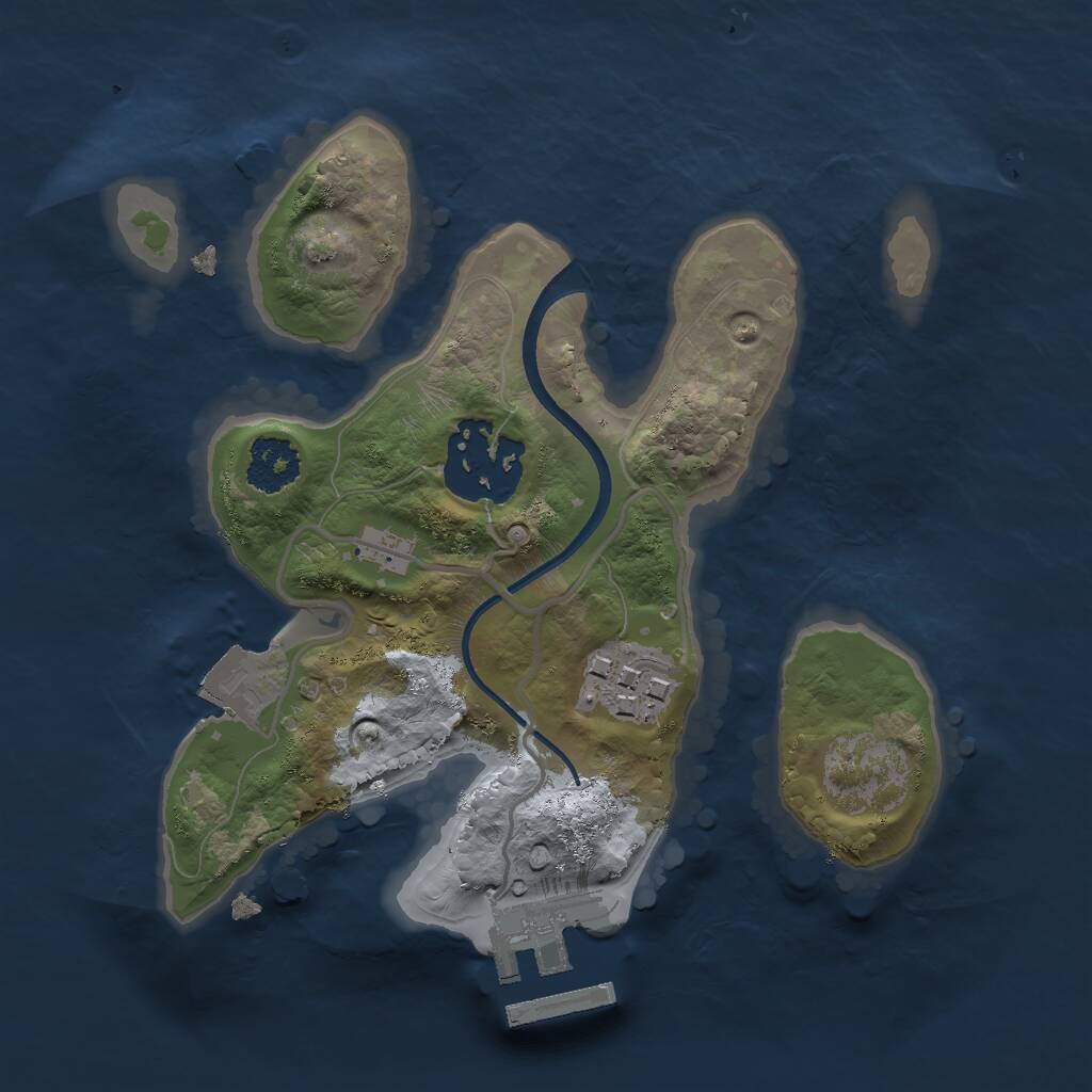 Rust Map: Procedural Map, Size: 2000, Seed: 9567745, 4 Monuments