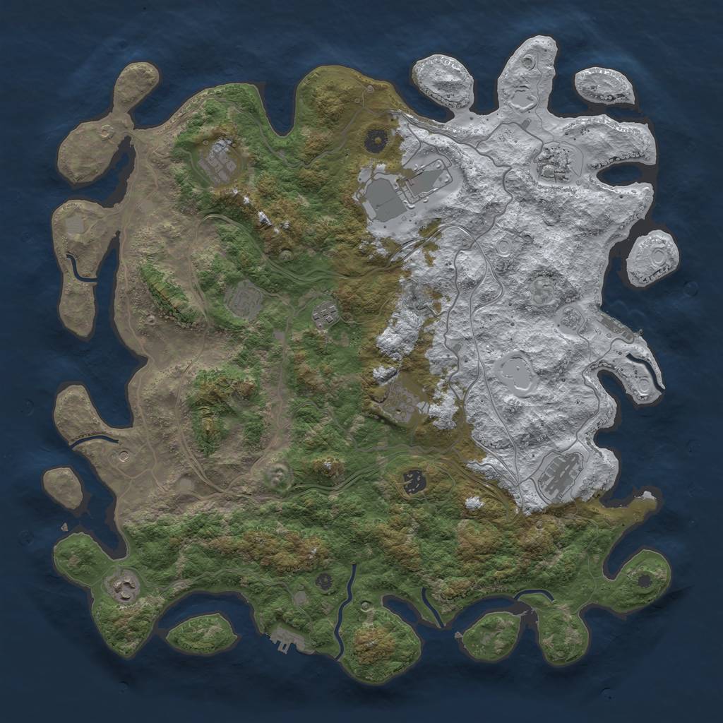 Rust Map: Procedural Map, Size: 4500, Seed: 89588246, 18 Monuments