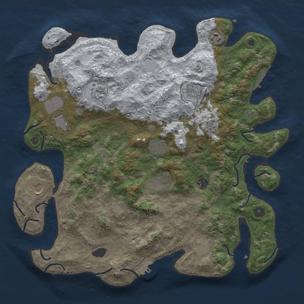Rust Map: Procedural Map, Size: 4200, Seed: 365114, 19 Monuments