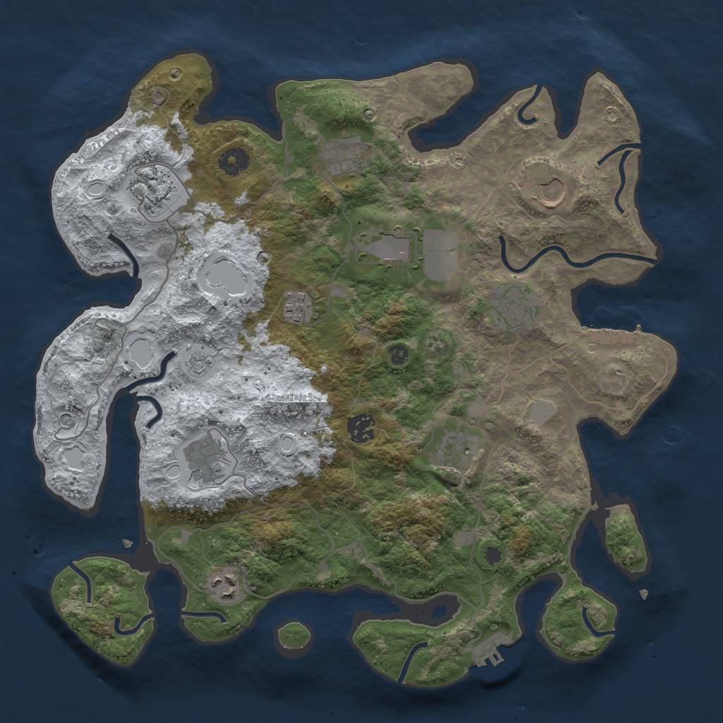 Rust Map: Procedural Map, Size: 3700, Seed: 768585475, 19 Monuments